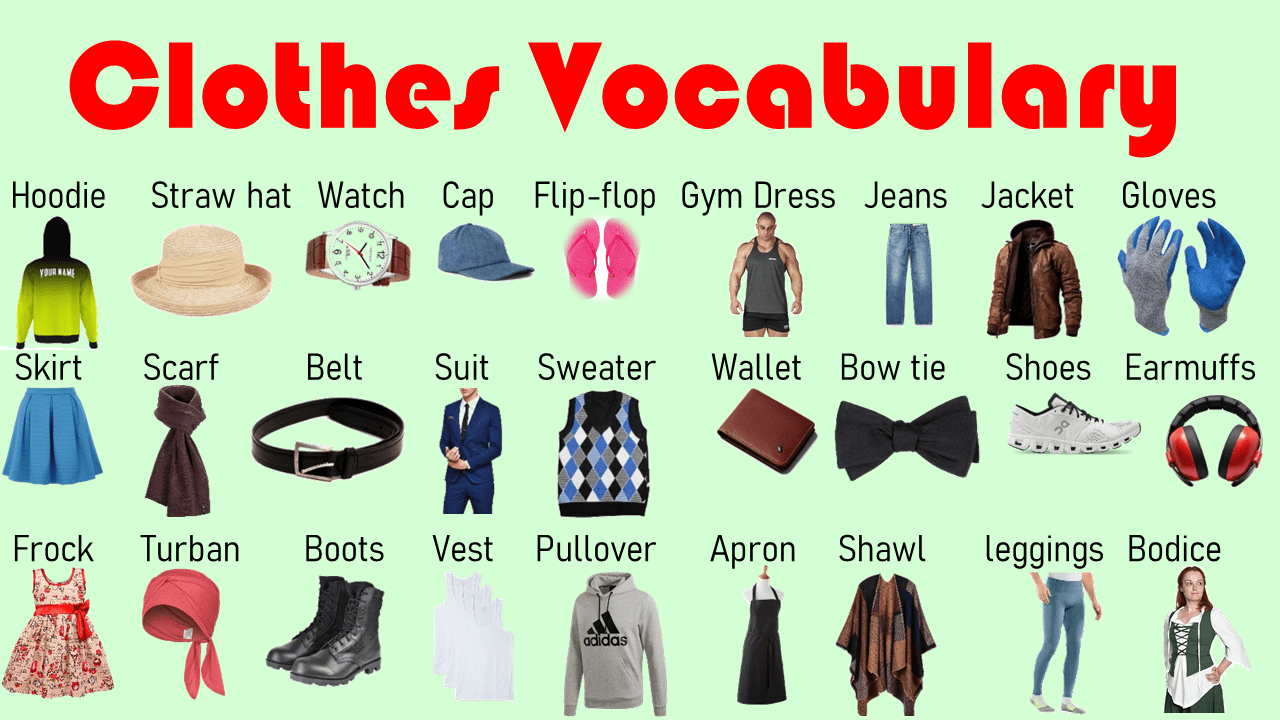 Clothes Vocabulary in English with Pictures- English Clothes Vocabulary