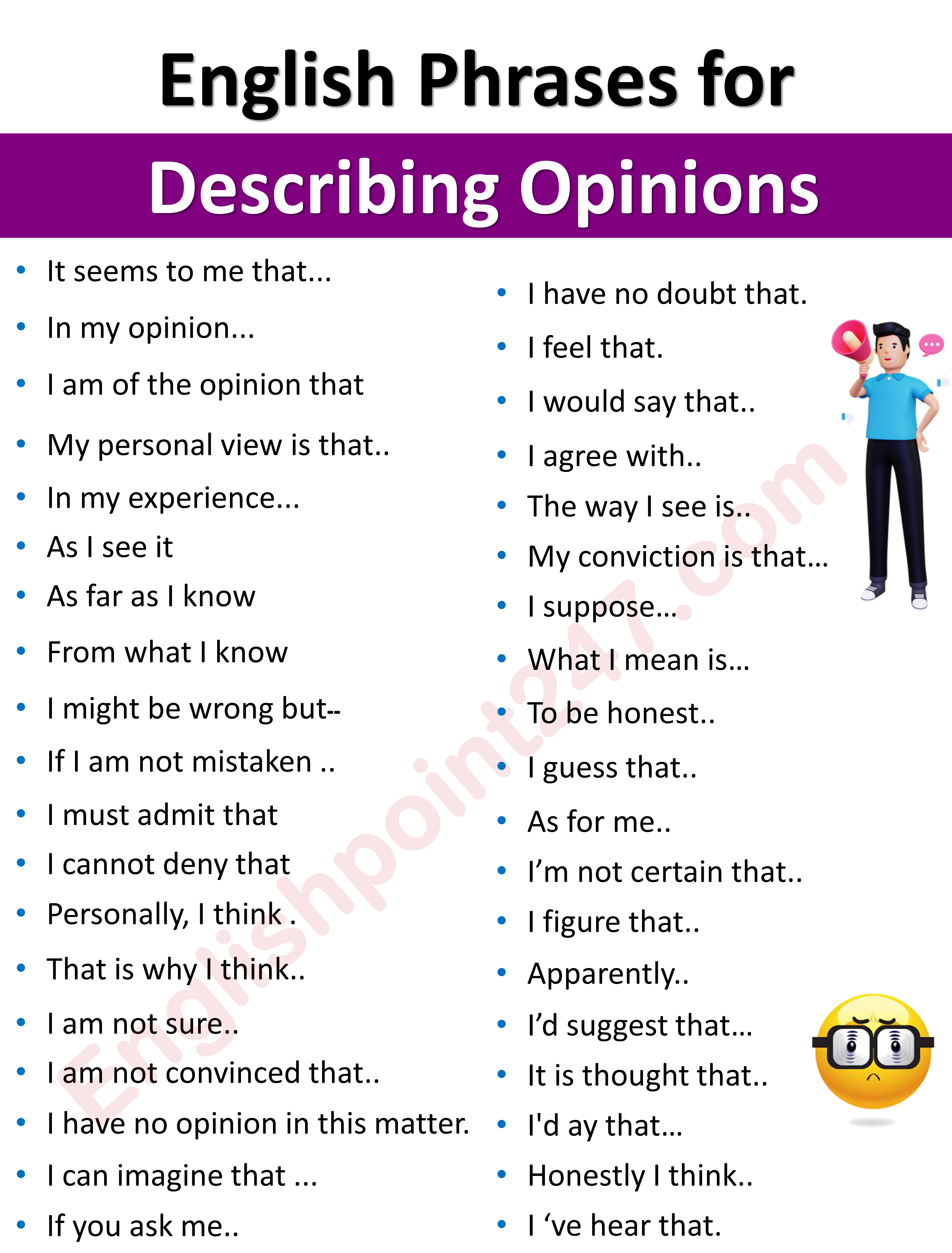 phrases for opinion essay